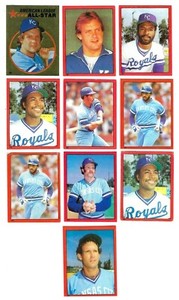 1982 Topps Baseball stickers - 10 Kansas City Royals w/ 2 George Brett's