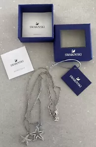 Swarovski Sterling Silver Crystal Necklace With Starfish Double Pendant BNIB - Picture 1 of 8