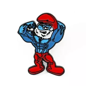 PAPA SMURF - MUSCLE DADDY - BEAR DADDY - LGBTQIA - ENAMEL PIN - Picture 1 of 2