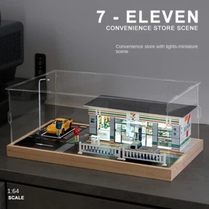 1:64 Diorama Model City Convenience Store Parking Lot LED Lighting Scene Model - Picture 1 of 41