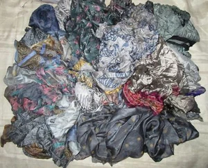 CA LOT PURE SILK Antique Vintage Sari REMNANT Fabrics 100 GRAMS Grey #ABD1Q - Picture 1 of 2