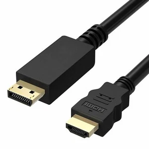 3m DisplayPort DP Display Port to HDMI Male Plug Display/Monitor/TV Cable Lead - Picture 1 of 8