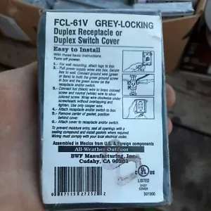 FC-61V Gray Duplex Switch Or Receptacle Cover Locking - Picture 1 of 3