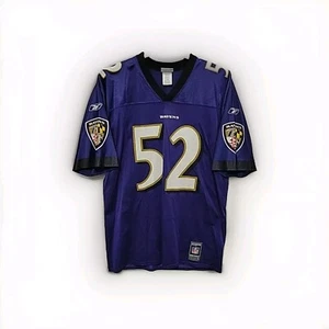 Throwback Purple Ray Lewis #52 Baltimore Ravens On Field Large Reebok Jersey - Picture 1 of 8