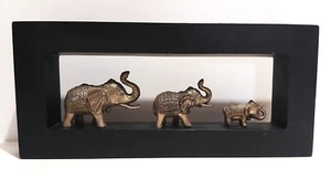 3X BRONZE ELEPHANTS in Tradition Parade Costume Wall Hanging Display 39.5x13x5cm - Picture 1 of 7