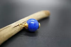 Glatter Lapislazuli Perlen Anhänger Rund Kugel Anhänger 16mm Handarbeit Geschenk für Sie - Bild 1 von 8