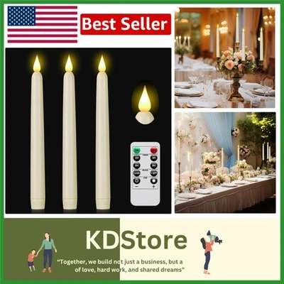 Elegant Flameless Taper Candles with Remote Control – Safe, Long-Lasting, Per... - Image 1 of 4