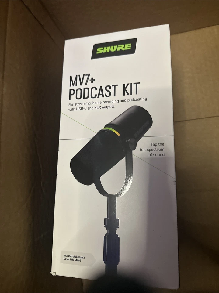 Shure MV7+ Hybrid Output USB-C & XLR Podcast Microphone and Desktop Stand Kit - Image 1 of 1