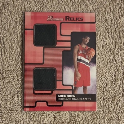 Tarjeta de baloncesto 2006-07 Bowman Relics #br-go Greg Oden RC parche doble/199 novato Foto 1 de 2
