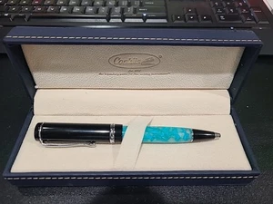 Conklin Duragraph Turquoise Nights Turquoise & Black Ballpoint Pen in Box  - Picture 1 of 20