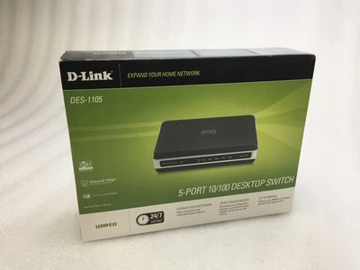 D-Link DES-1105 5-Port 10/100 Mbps Desktop Switch NEW OPEN BOX - Image 1 of 4