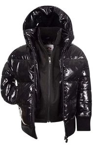 Appaman Kids Puffer Flurry Coat - Shiny Black - Size 7 Little Kids - Picture 1 of 2
