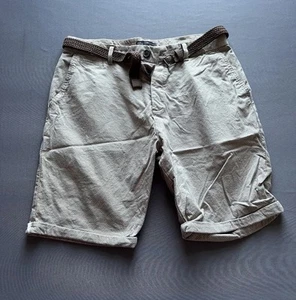 Pantalones Cortos de Verano para Hombre Medianos Calce Recto Informales Marrón Elegantes Bolsillos Con Cinturón - Imagen 1 de 7