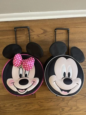 Disney Minnie & Mickey Mouse Niños Mochila con Ruedas Maleta Rosa Negro Lado Suave Foto 1 de 4