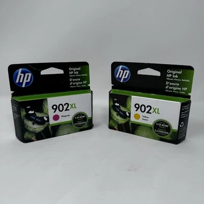 HP 902XL Yellow & Magenta Ink Cartridges BRAND NEW 2023 - Image 1 of 3