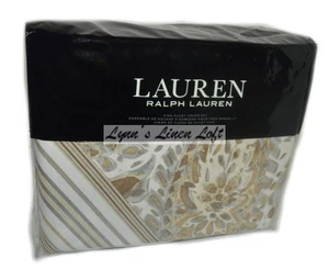 RALPH LAUREN Naomi Paisley KING DUVET SET 3P Clay Tan $470 - Picture 1 of 7