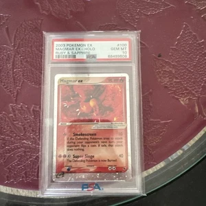Pokemon 2003 Magmar ex EX Ruby & Sapphire #100 Holo PSA 10 GEM MINT *62 low pop* - Picture 1 of 2