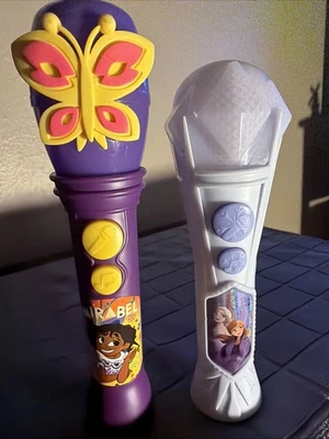 Disney Frozen Elsa Ekids/& Miribel  Sing Along Microphone,Built in Music. WORKS! - Image 1 of 4