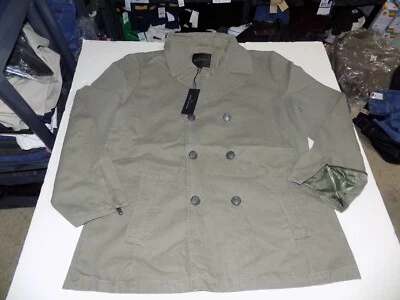 MARC ANTHONY 双排扣军事风格 PEA 外套 男式 尺寸 大号 - 全新带标签 — 第 1/4 张图片