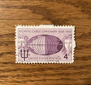 1958 U.S. Stamp: 100th Anniversary of Atlantic Cable - Picture 1 of 1