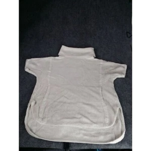 UGG Waffelstrick Rollkragen Pullover Damen Gr. XL Weiß Kurzarm Boho - Bild 1 von 10