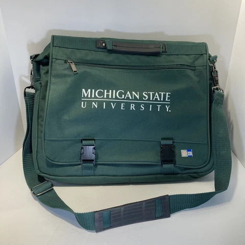 Michigan State Laptop Computer Messenger Book Bag Strap Pockets Zippered Width Cover