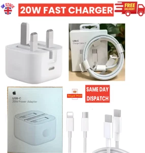 Cable Cargador Enchufe PD Adaptador USB-C RÁPIDO ORIGINAL 20W Para iPhone 16 15 14 13 12 - Imagen 1 de 28