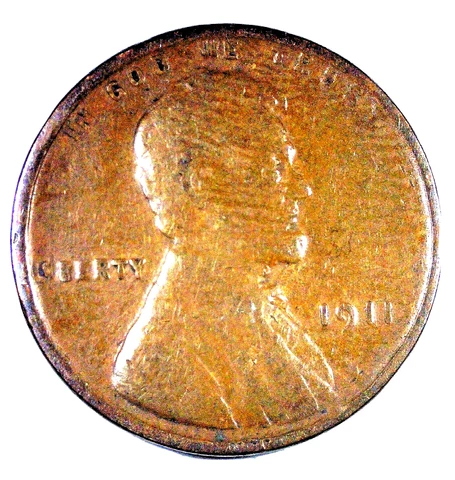 1911  Lincoln Wheat Penny....   Nice Detailed Coin....   7-19-7 Cover