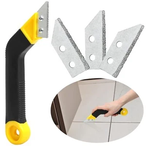 Grout Remover Tile Grout Saw Angled Grout Scraping Rake Tool With 3 Pieces Extra - Picture 1 of 7
