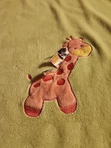 Taggies rosa grün Giraffe Plüsch Velours Babydecke weich Mädchen feminine Krippe - Bild 1 von 9
