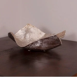 Howard Elliott Home Accents Aluminum Champagne Silver Hammered Large Bowl 51003 - Picture 1 of 6