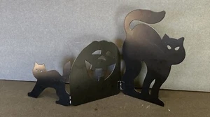 Metal Halloween Cat And Pumpkin Display Decor - Picture 1 of 5