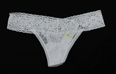 Felina 女式签名弹力花边低腰丁字裤 DM3 白色 M/L 码全新带标签 — 第 1/4 张图片