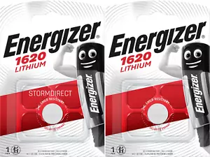 2 x ENERGIZER CR1620 3V Lithium Coin Cell Battery - DL1620 expiry 2034 - Picture 1 of 1