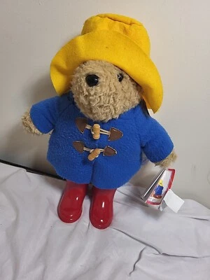 Eden Paddington Oso Abrigo Azul Sombrero Amarillo Rojo Botas de Goma 14" Juguete de Peluche con etiquetas Foto 1 de 4