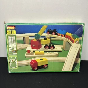 Vintage BRIO 33142 Wooden Train In Original Box Rare - Incomplete - Picture 1 of 6
