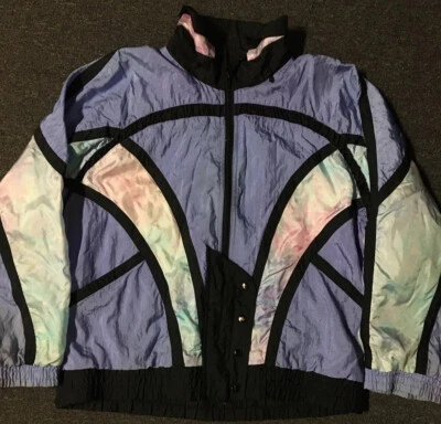 Chaqueta Bomber De Colección Años 80 Abstracta Colorblock M Arte Hip Hop Vaporwave Surf Años 90 OP Foto 1 de 4