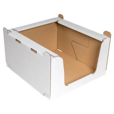 VEPATIM 8x Stapelbehälter Regalkarton aus Wellpappe 'M' 600x400x300mm stapelbar robust