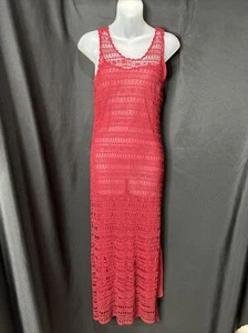 90s Victoria’s Secret Gold Label Sheer Maxi Crochet Gown Long Lingerie Dress Med - Picture 1 of 6
