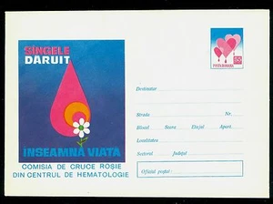 1973 Red Cross,Blood Transfusion,Blood donation !!!,Croix Rouge,Romania,PS cover - Picture 1 of 1