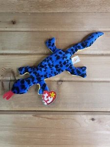 Ty Beanie Babies Baby Lizzy the Lizard May 11, 1995 retired PVC pellet NWT Blue - Imagen 1 de 5