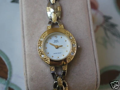 New Q&Q by Citizen Two Tone Lady Dress Watch w/Diamond Bezel - Image 1 of 4
