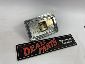 Harley lay down laid back chrome license plate mount w/ trim ring - Picture 1 of 4