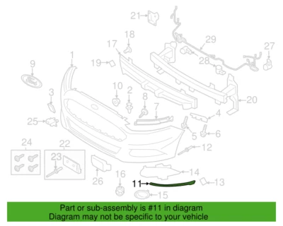 Deflector panel de ajuste cenefa inferior parachoques delantero izquierdo ford fusion 13-16 DS7Z17626BB Foto 1 de 4