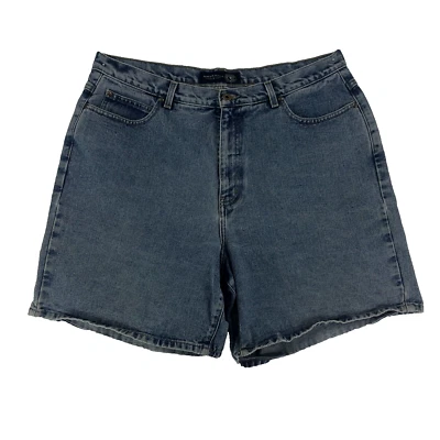 Shorts jeans feminino Venezia tamanho 18 médio azul lavagem pesado 100% algodão jeans Y2K mãe - Imagem 1 de 4