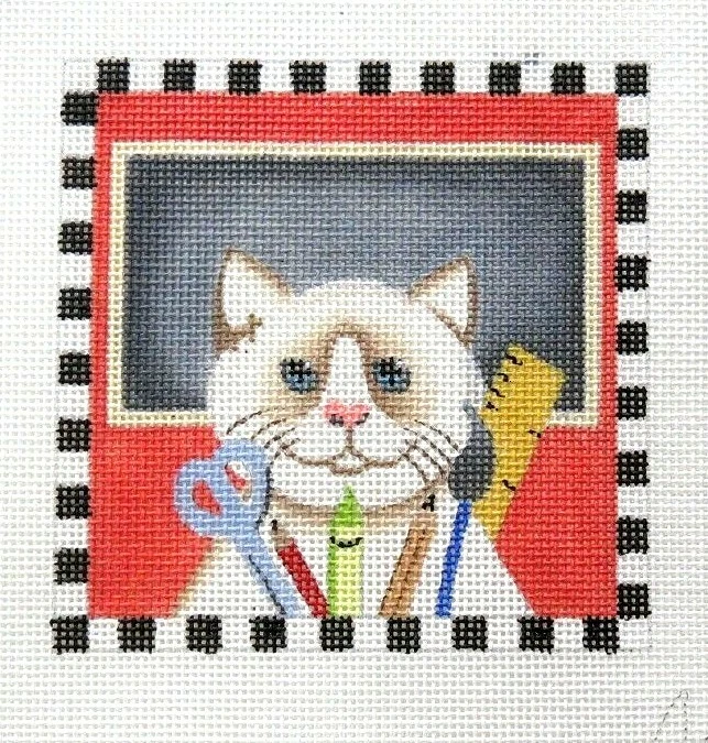 Ginny Diezel / Maggie Teacher 猫手绘针绣帆布 — 第 1/1 张图片