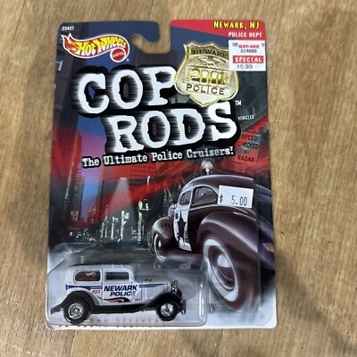 Hot Wheels Cop Rods ‘32 Sedan Delivery Newark Police 1:64 1999 Real Riders - Image 1 of 2
