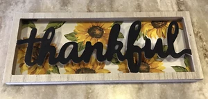 Fall Harvest Autumn Table Cut Out Thankful Thanksgiving Standing Sign Home NEW - Picture 1 of 4