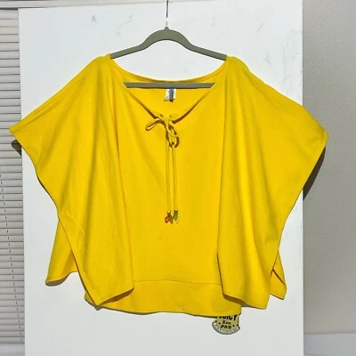 Poncho amarelo vintage Juicy Couture capa de natação GG toalha de praia feminina Y2K - Imagem 1 de 4
