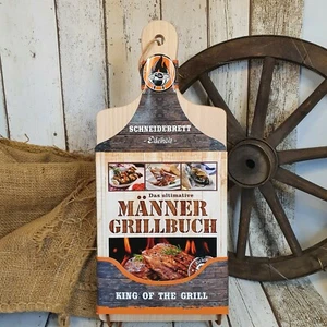 Männergrillbuch mit Schneidebrett aus Holz Holzbrett Geschenkset Männer Grillen - Bild 1 von 7